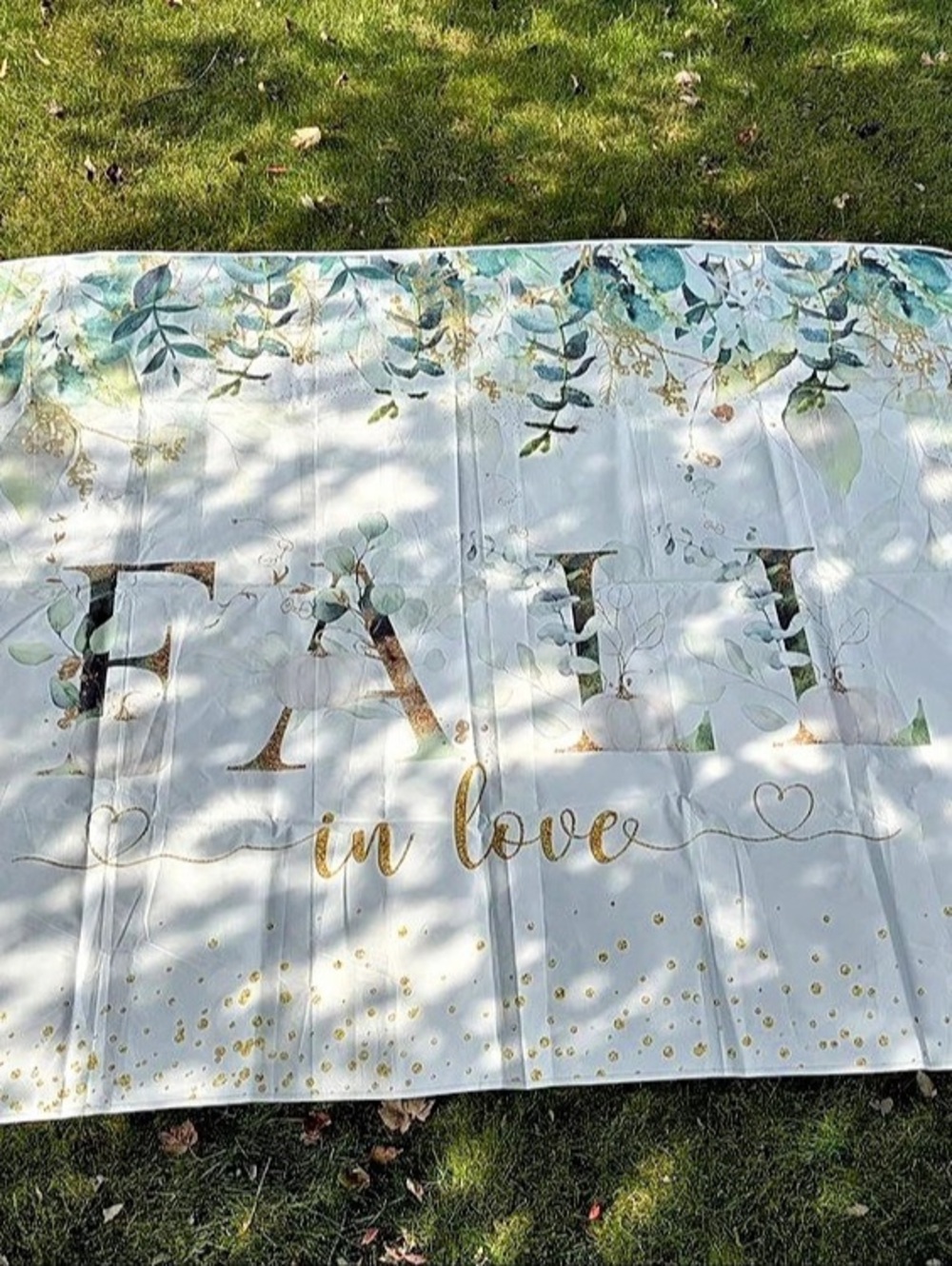 Floral Fall in love Wedding Backdrop in White & Green